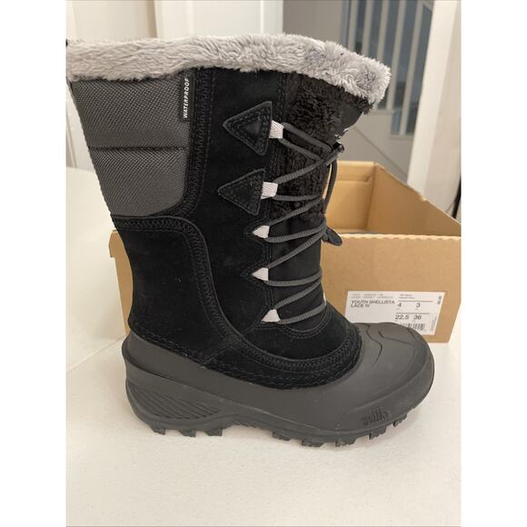 NEW The North Face Kids Youth Shellista Lace Waterproof Black Size 4 - Picture 1 of 3